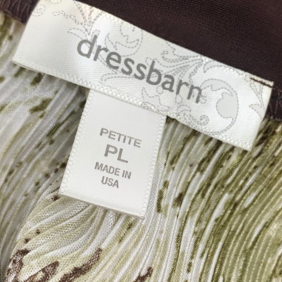 Dressbarn Sleeveless Sequined‎ Blouse V-Neck Petite Large Textures Green Brown - Picture 3 of 12